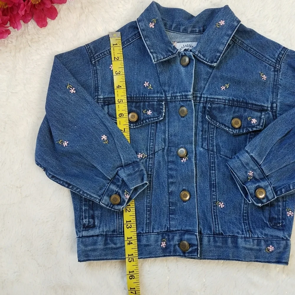 Hartstrings Kid's Denim Floral Embroidered Jean Jacket
